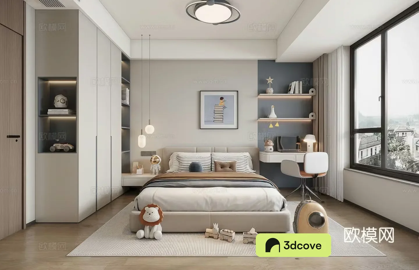 Modern minimalist boy’s room children’s room