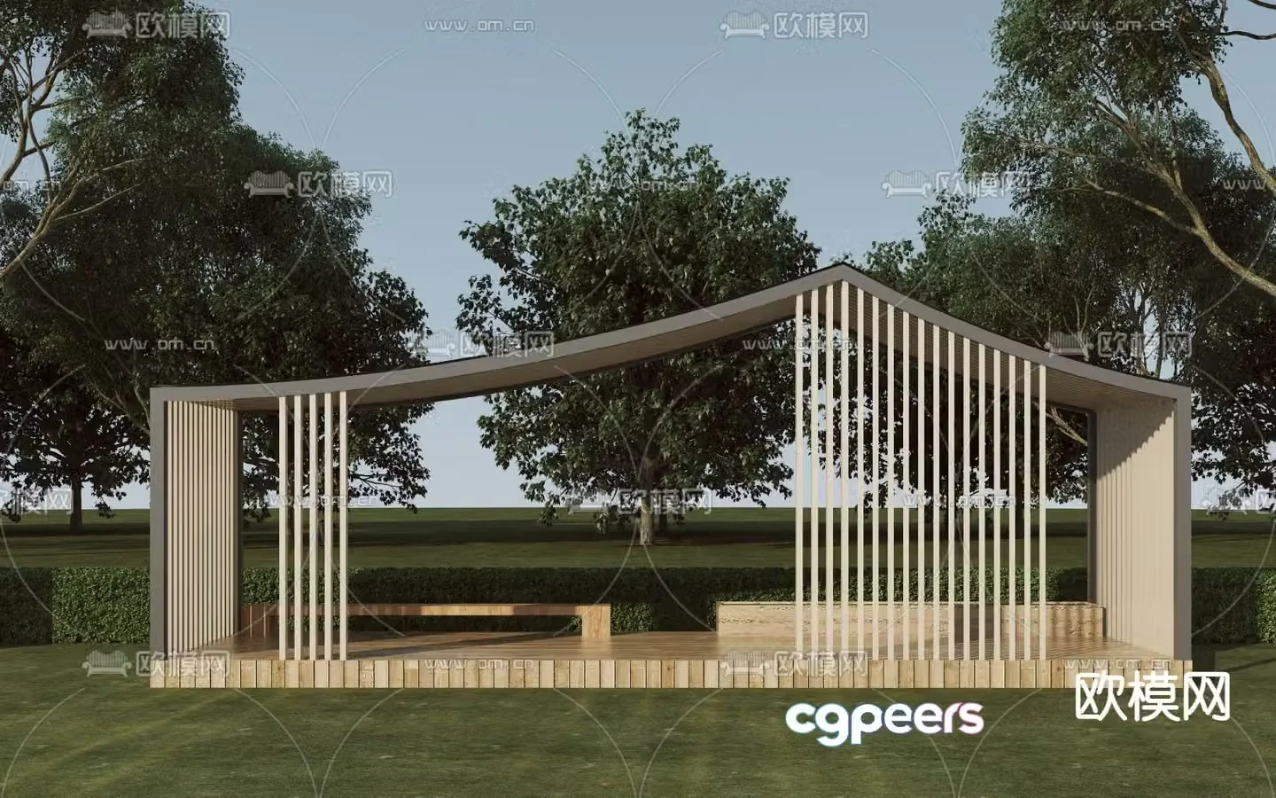 New Chinese style pavilion leisure pavilion 3D model
