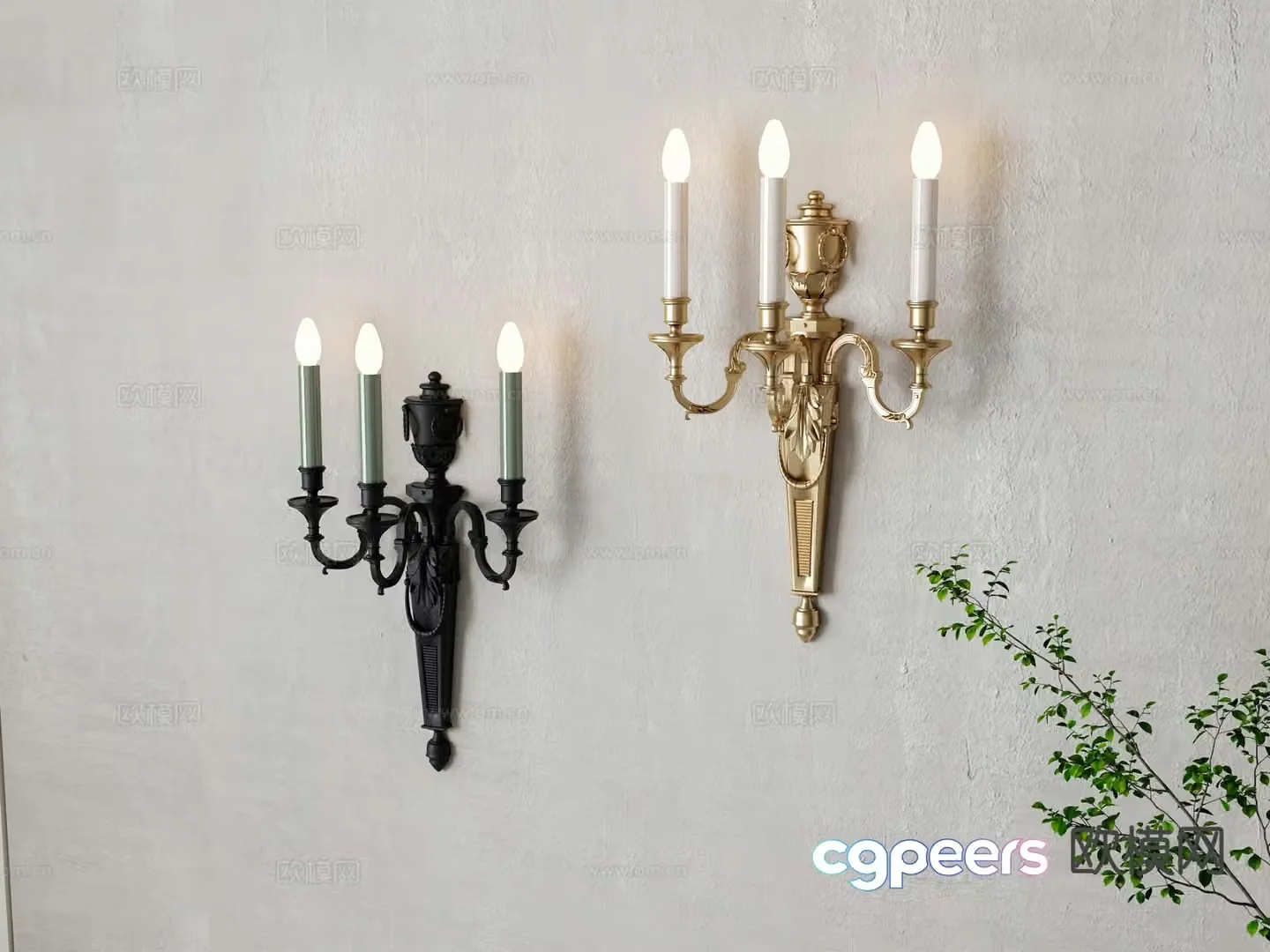 French Candelabra Wall Lamp 3d model