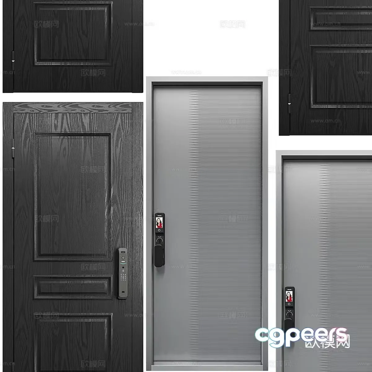 Modern door single door entry door 3d model