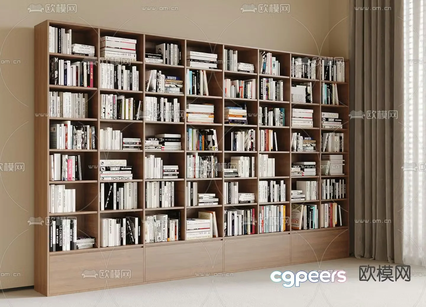 Modern bookcase Bookshelf 3D model