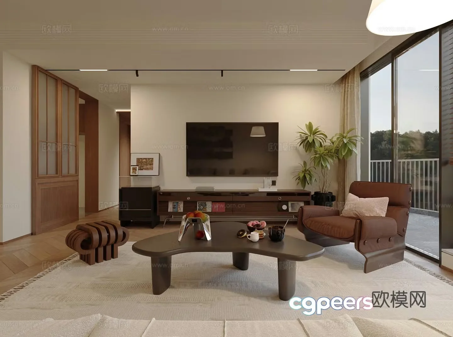 Middle-aged living room 3d model