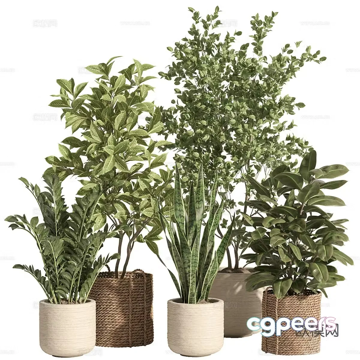 New Chinese style wabi sabi pot plant 3D model