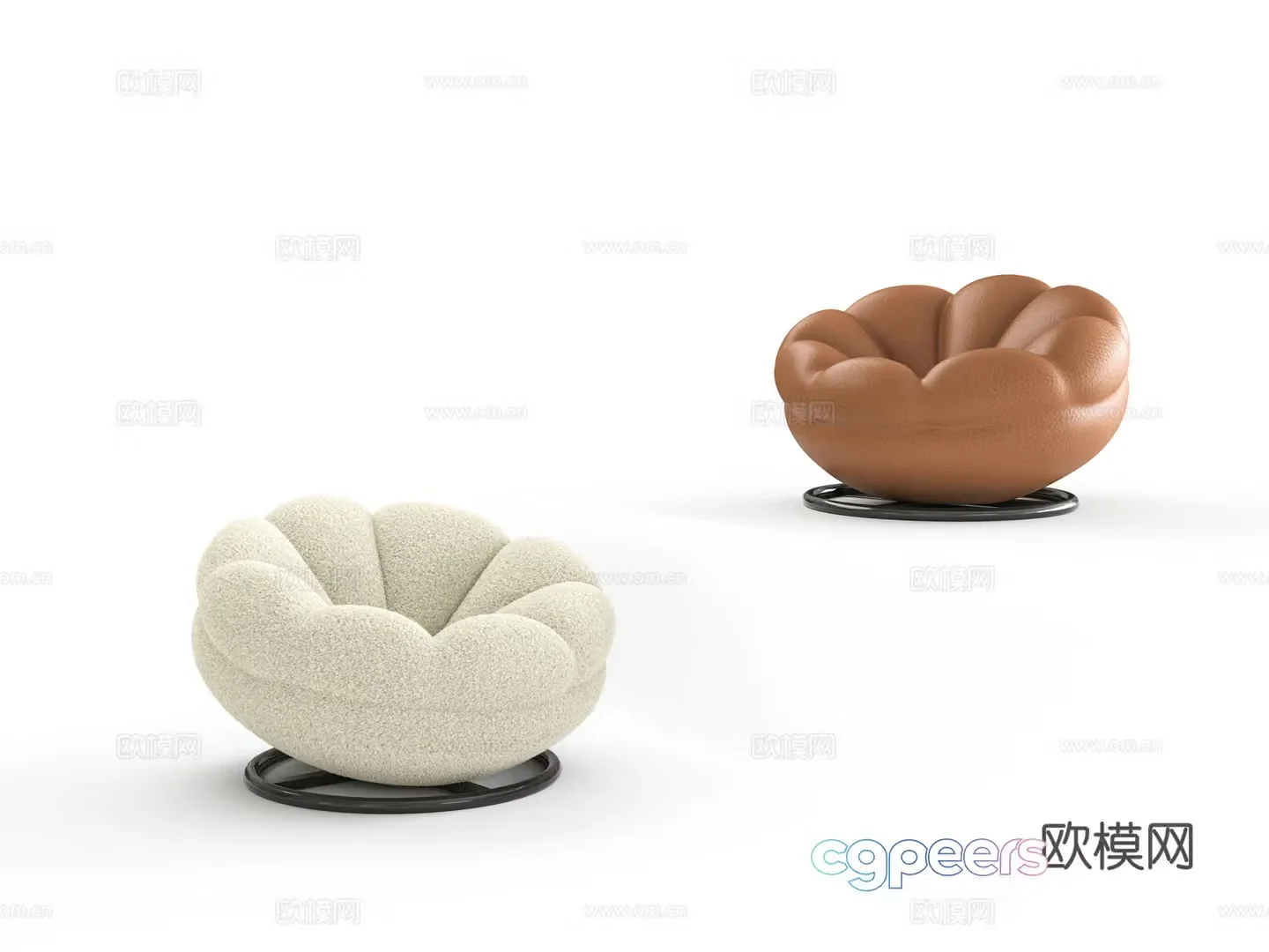 Petal single sofa 3d model