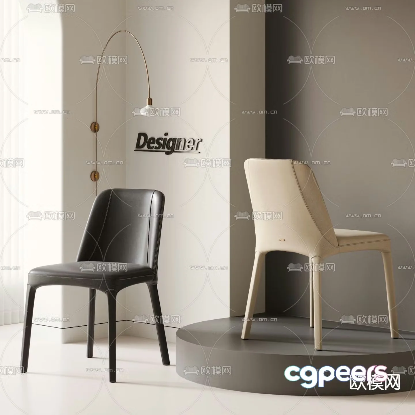 leather chair dining chair 3d model