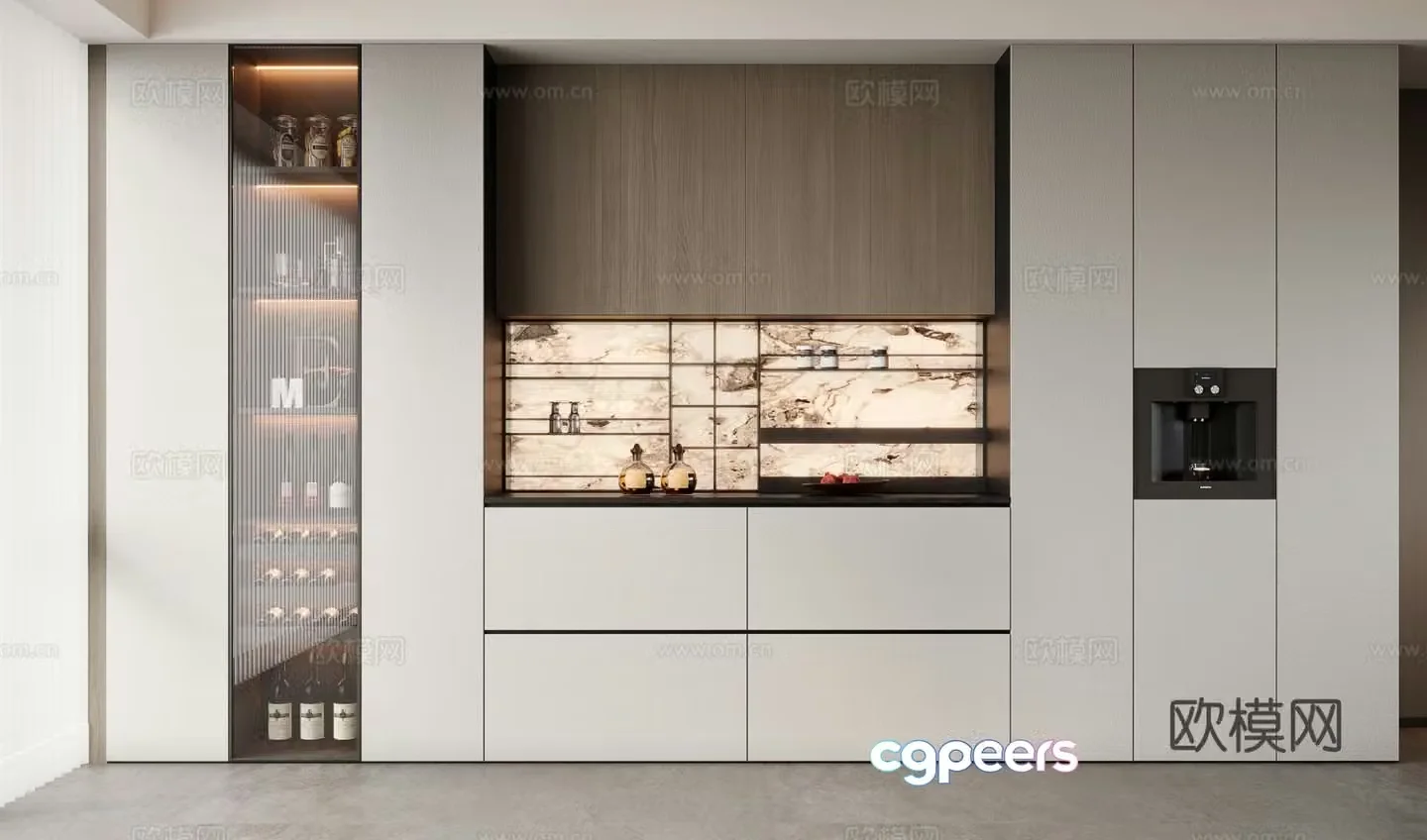 Italian wine cabinet sideboard 3d model