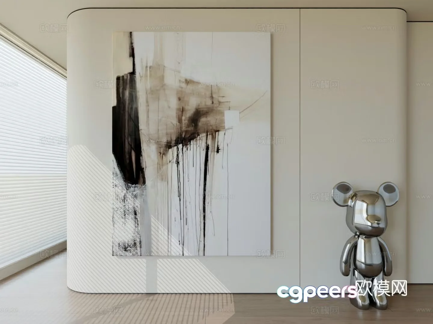 Modern minimalist hanging painting abstract art hanging painting 3d model