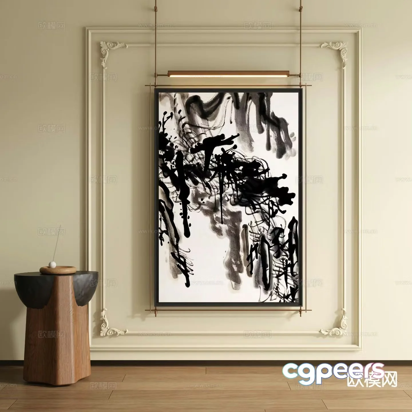 Medieval style art painting decorative painting 3d model