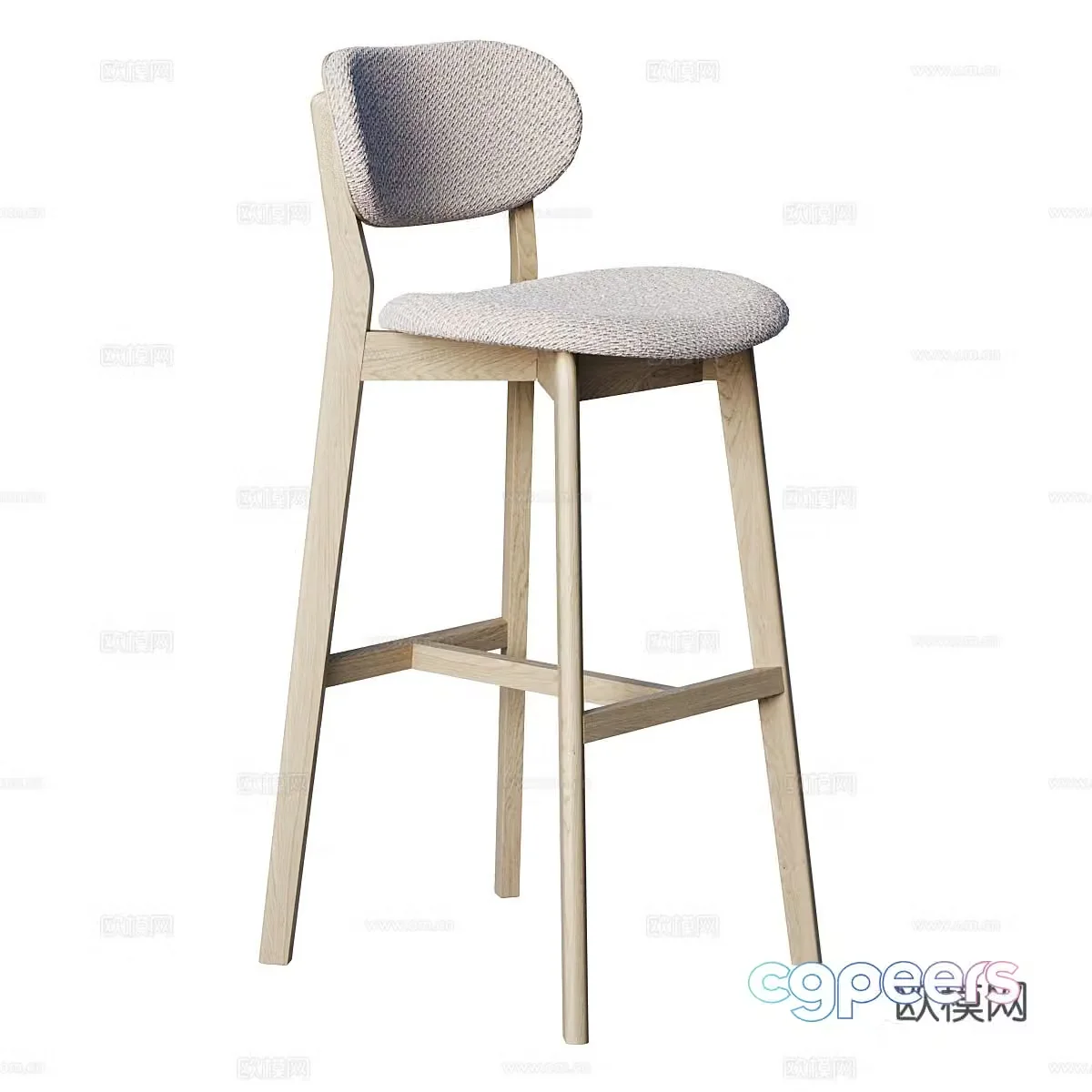 New Chinese style bar chair 3D model
