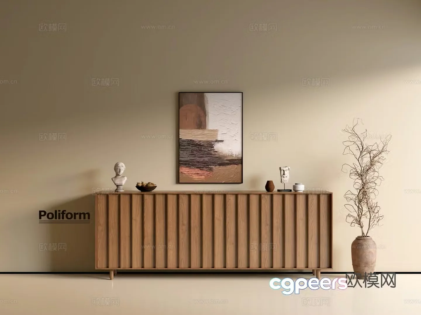Modern wood grain cabinet ins wind minimalist wind cabinet whole cabinet sideboard balcony cabinet storage 3D model