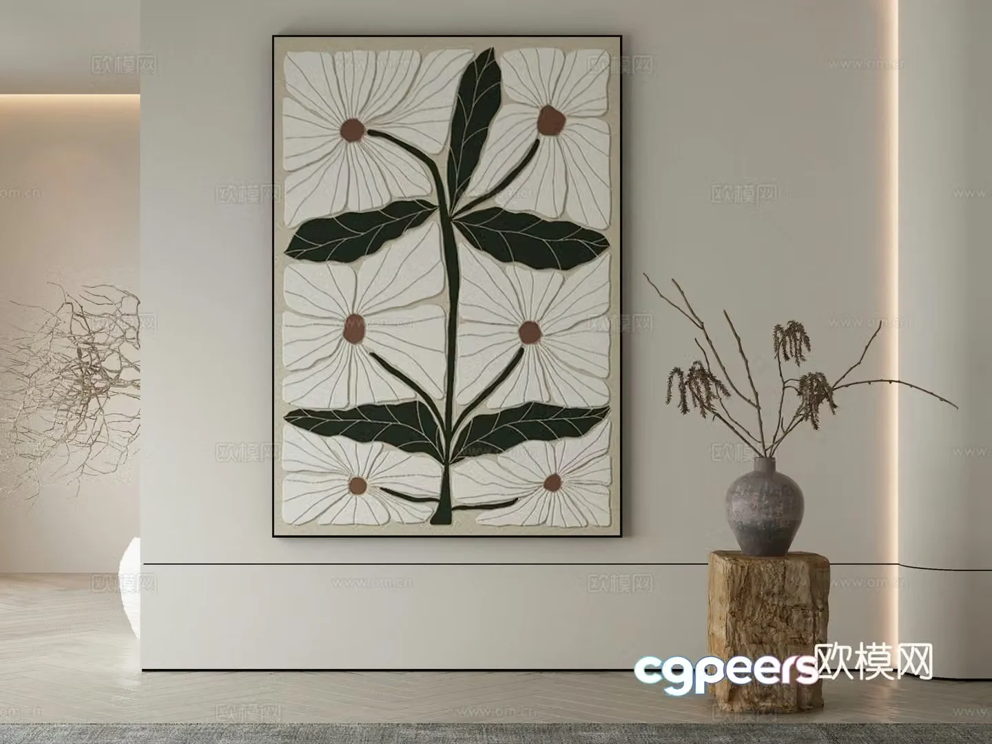 Modern Wasabi Hanging Painting Oil Painting 3D Model
