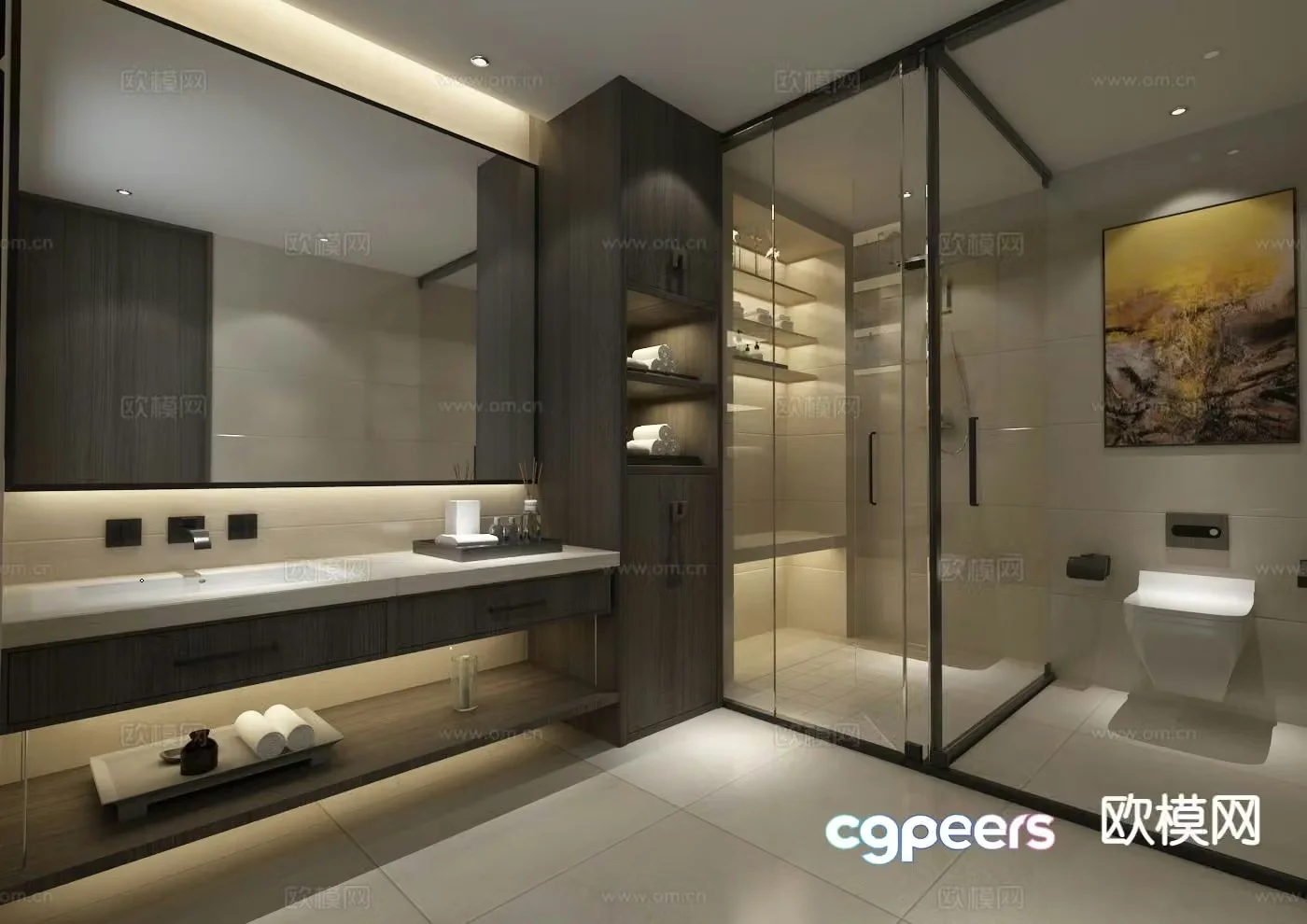 Modern bathroom bathroom toilet 3d model