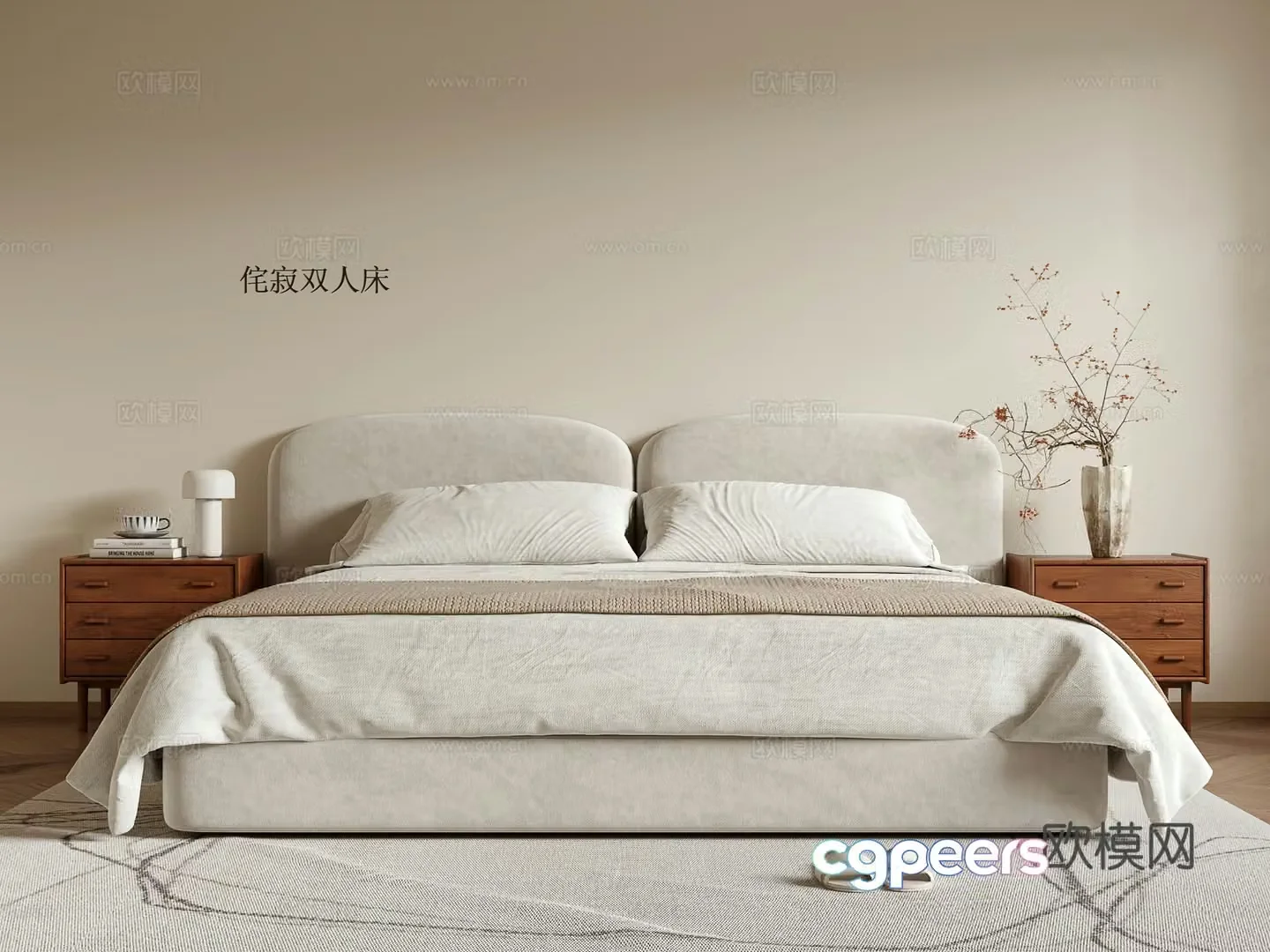 Wasabi Double Bed 3D Model