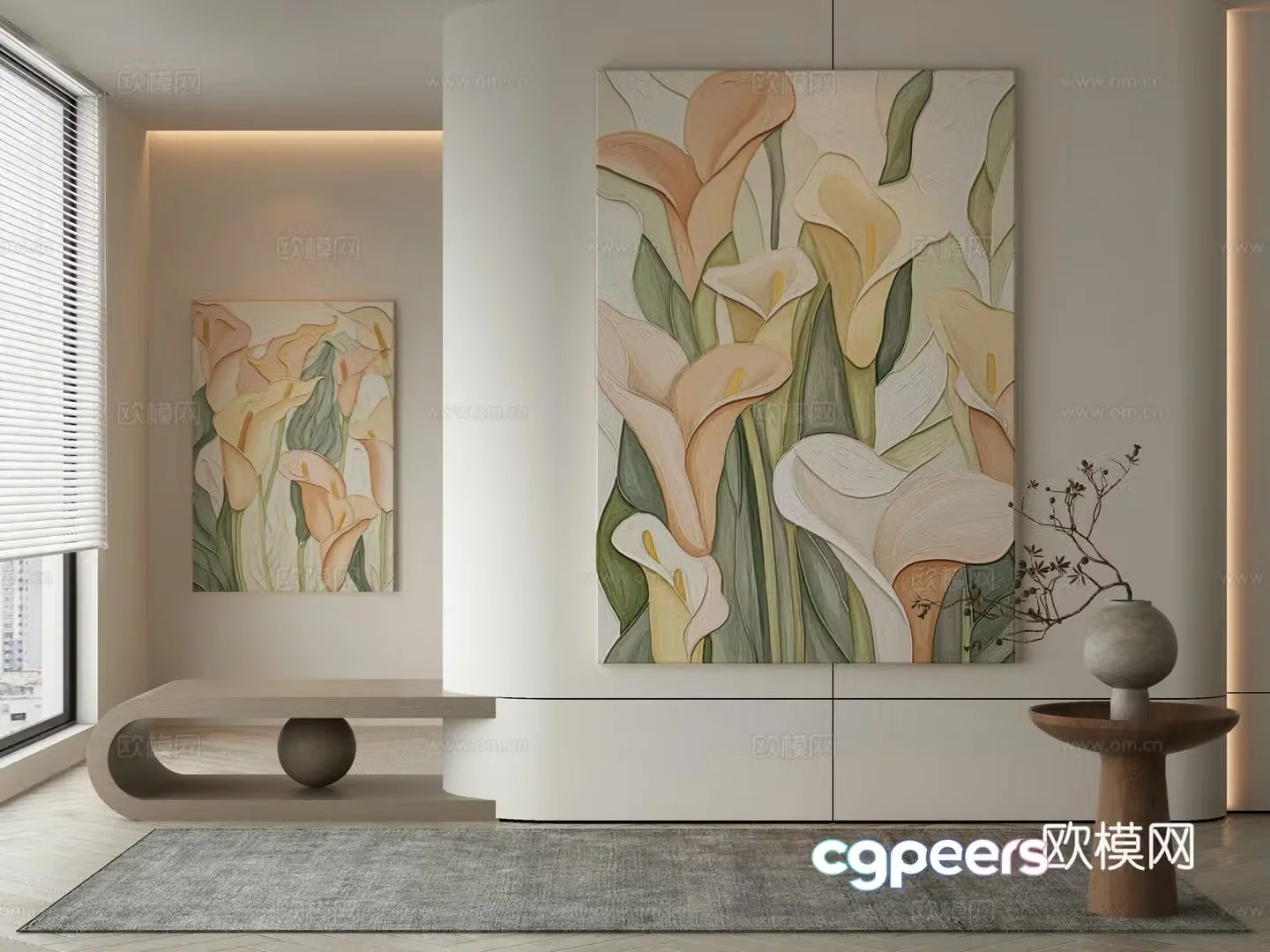 Wasabi hanging painting oil painting 3d model