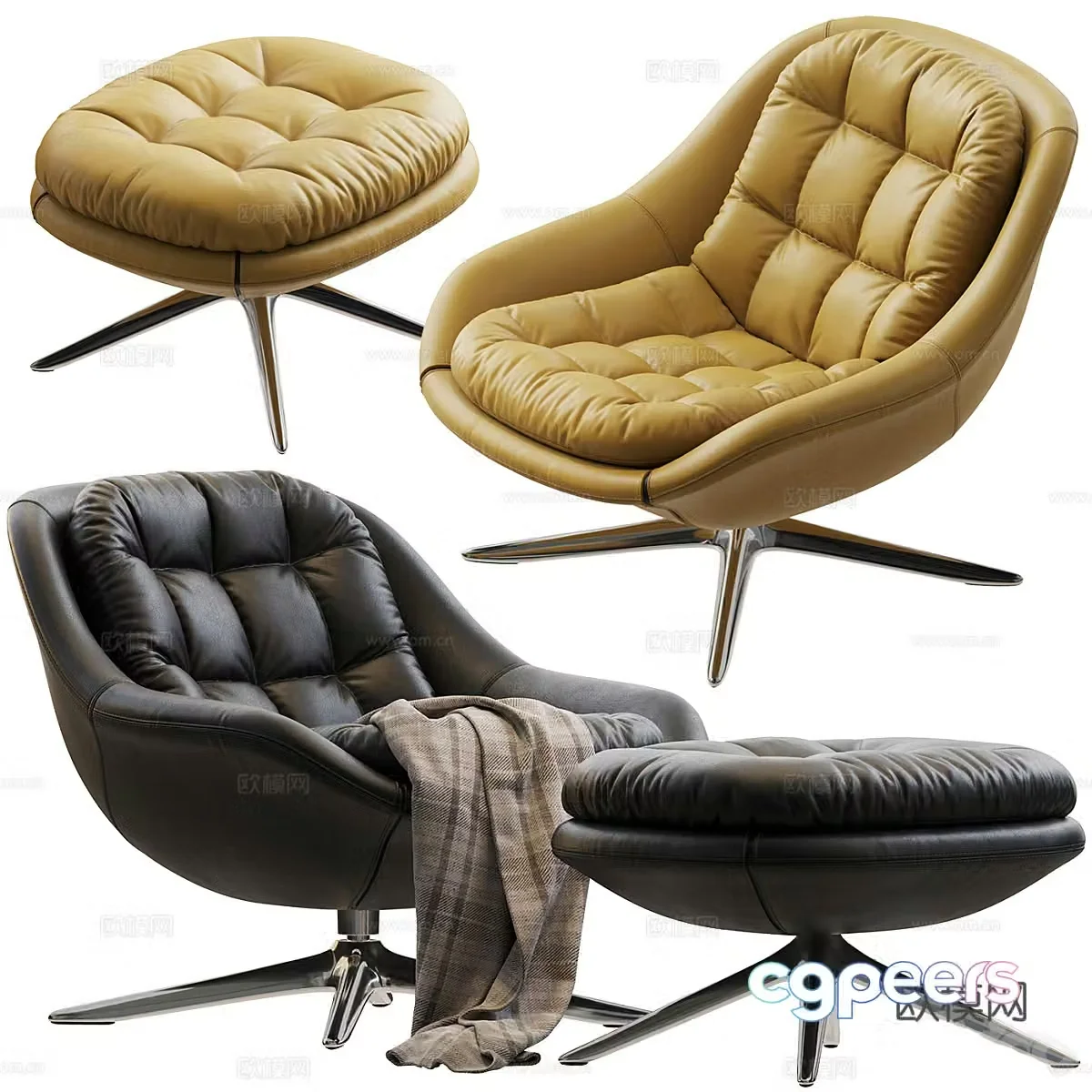 Modern Italian Kendall lounge chair 3d model