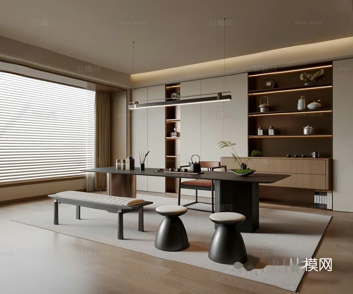 Modern Minimalist Dining Room 3D Model – 19788 – VRAY Render