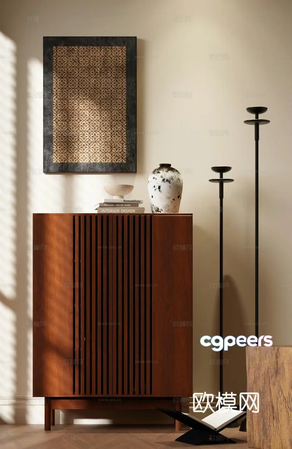 New Chinese side cabinet New Chinese style entrance cabinet New Chinese style decorative cabinet New Chinese style side cabinet 3D model