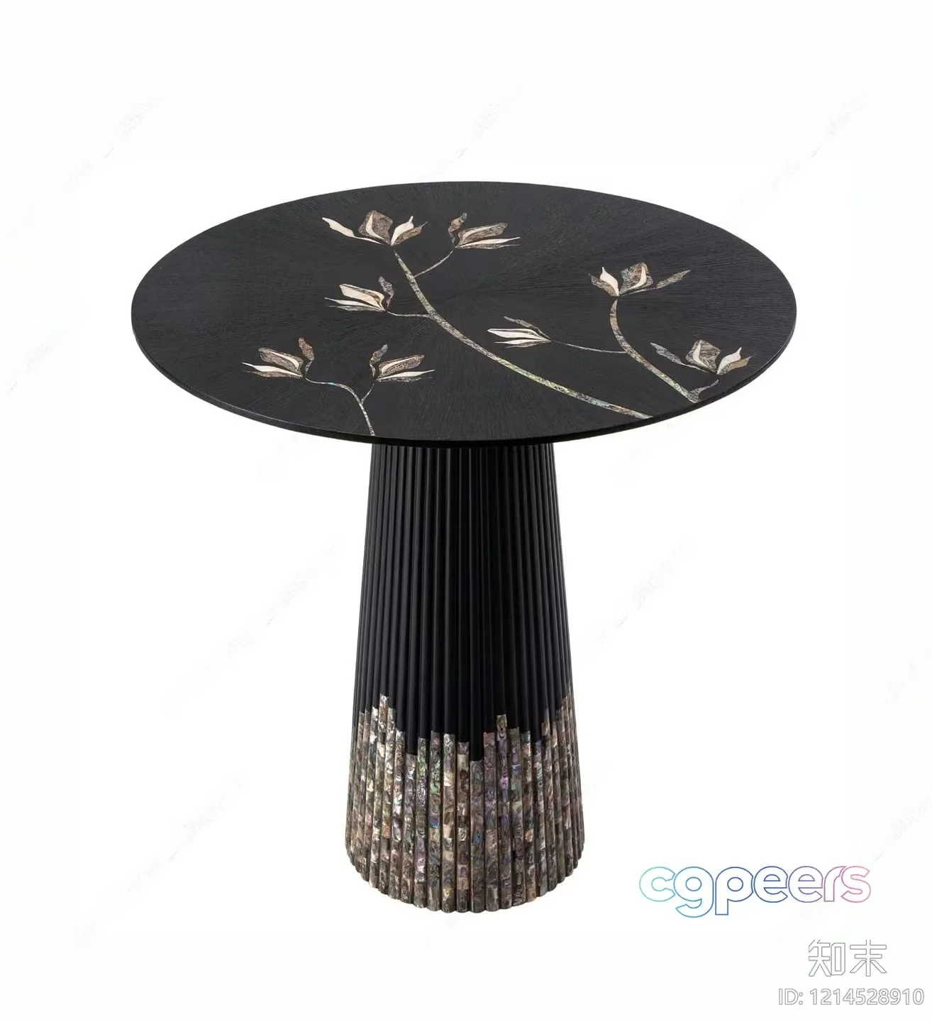 A Table With A Unique Design Featuring A Round Top And A Tall 3D Model – 9899 – VRAY Render