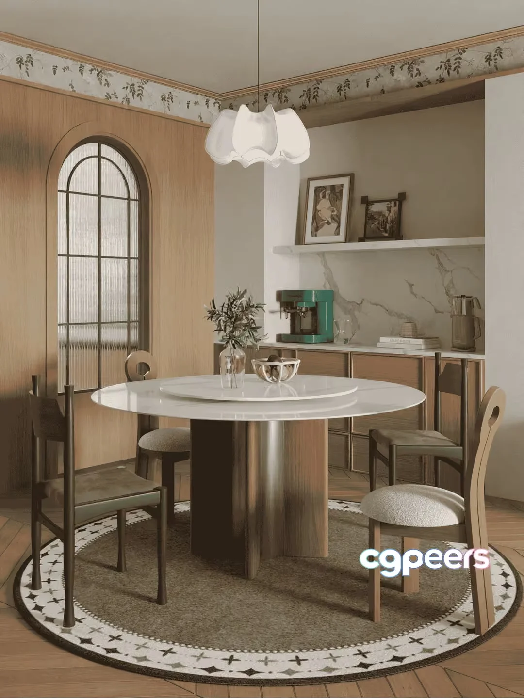 Modern Dining Room 3D Model – 18058 – VRAY Render