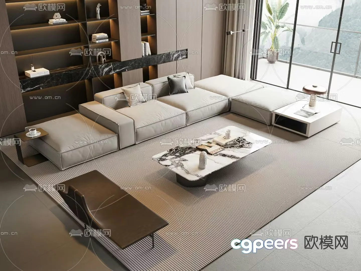 Modern sectional sofa 3d model