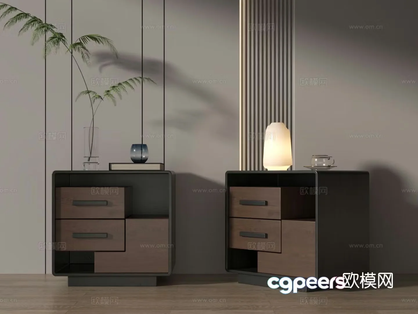 Italian bedside table 3d model