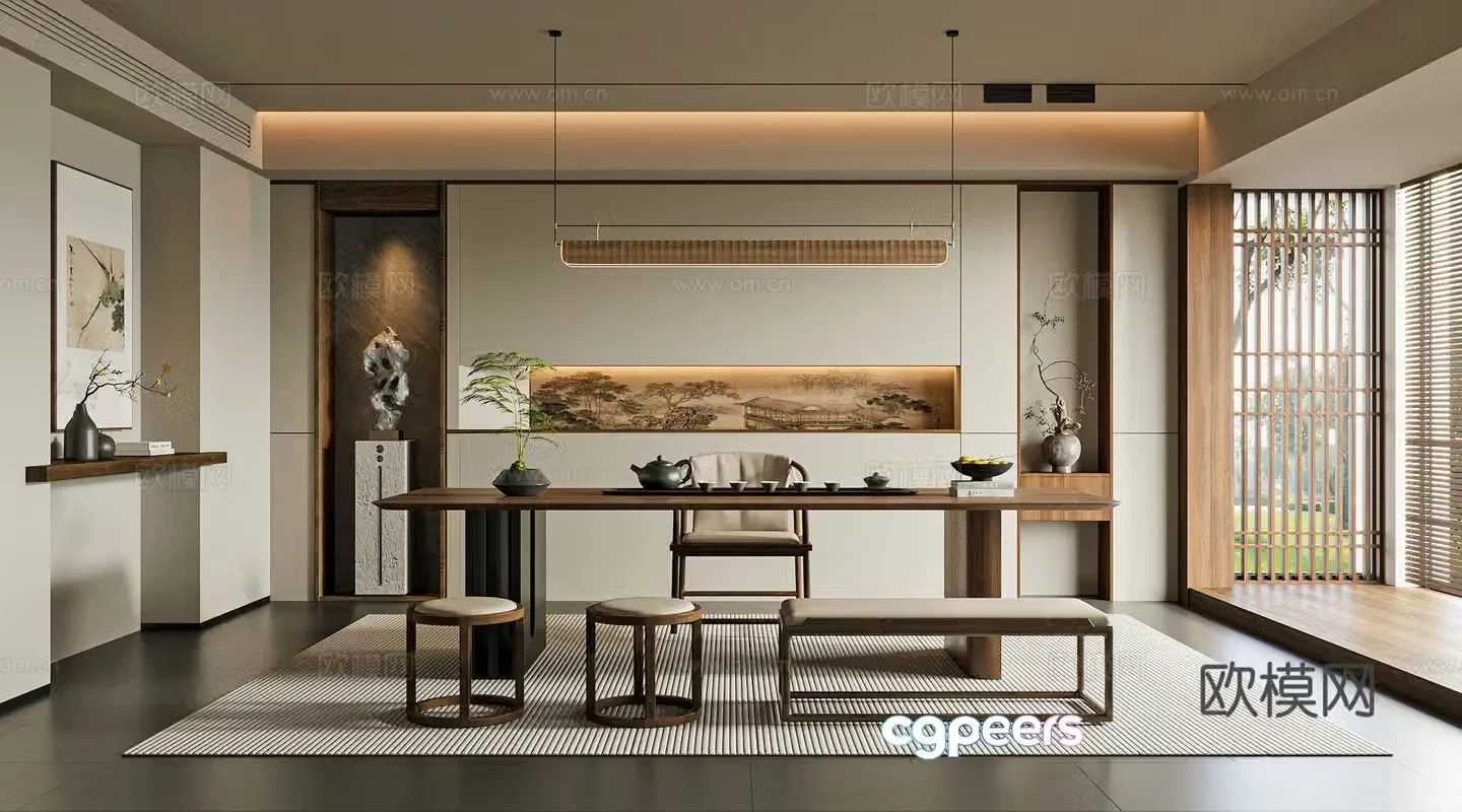 New Chinese tea room 3D model
