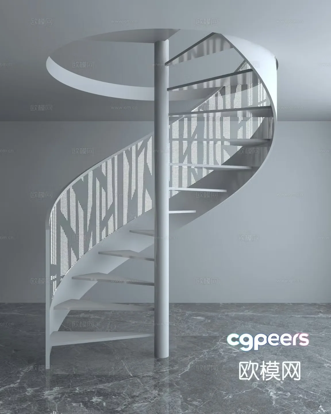 3D model of spiral staircase
