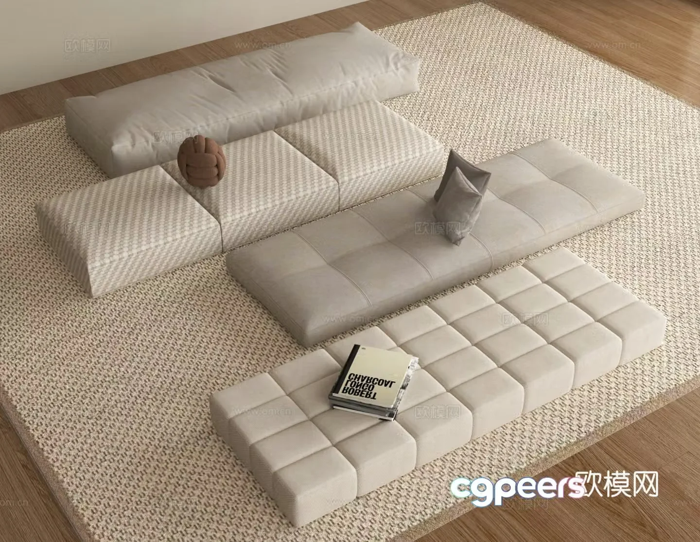 Cushion bay window cushion sofa cushion 3D model