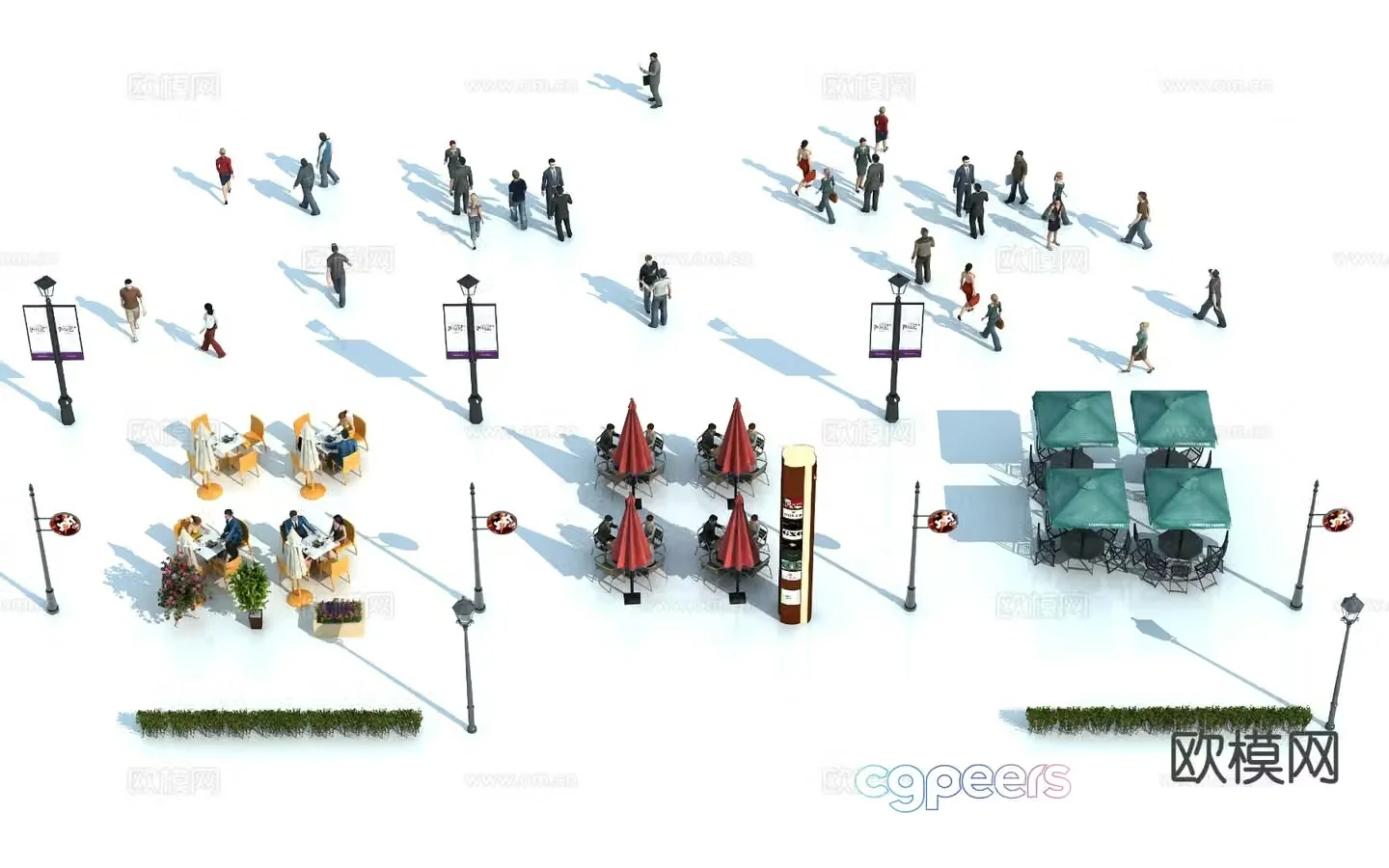 Outdoor tables and chairs commercial outdoor 3d model