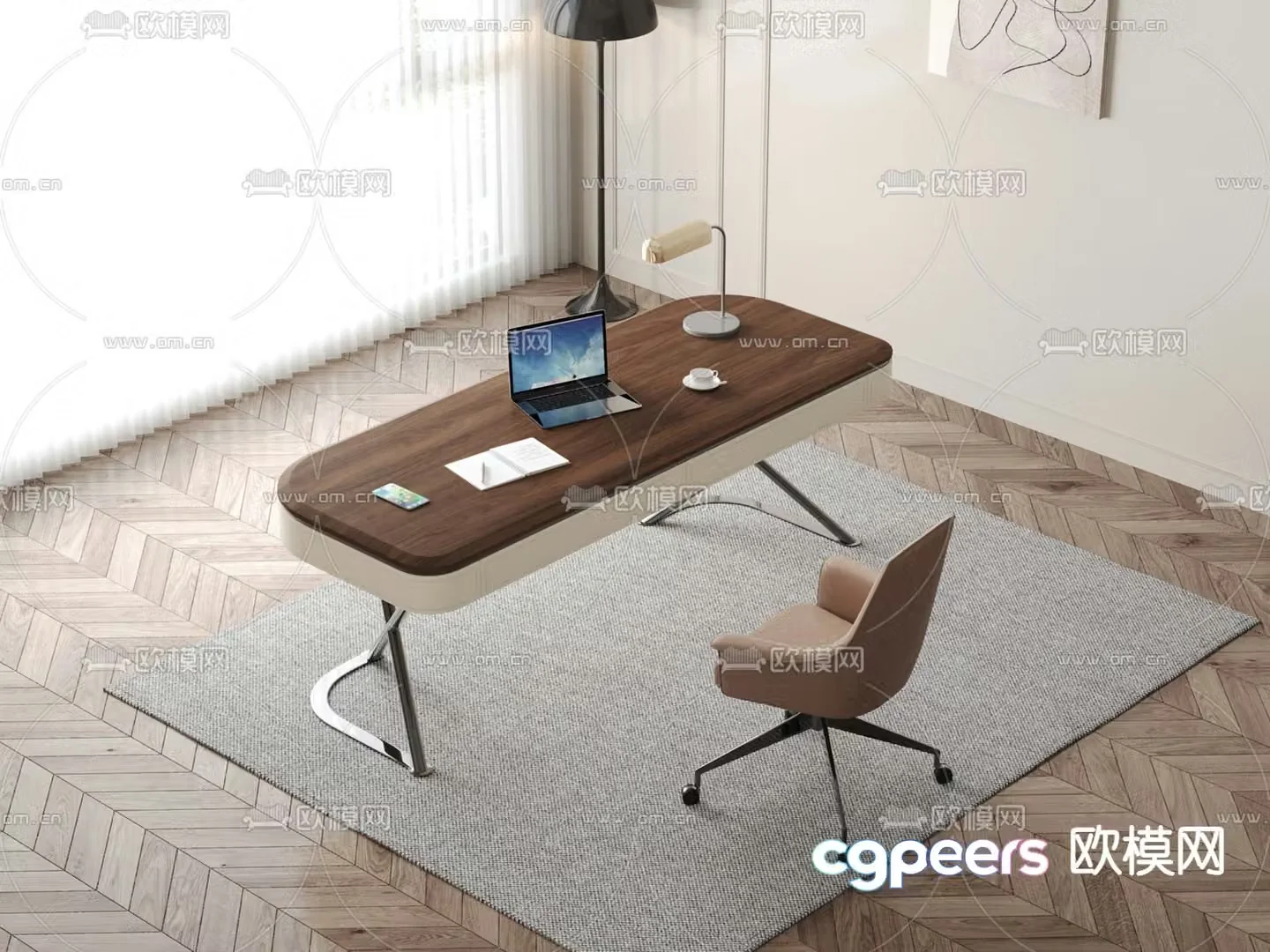 Modern desk 3d model