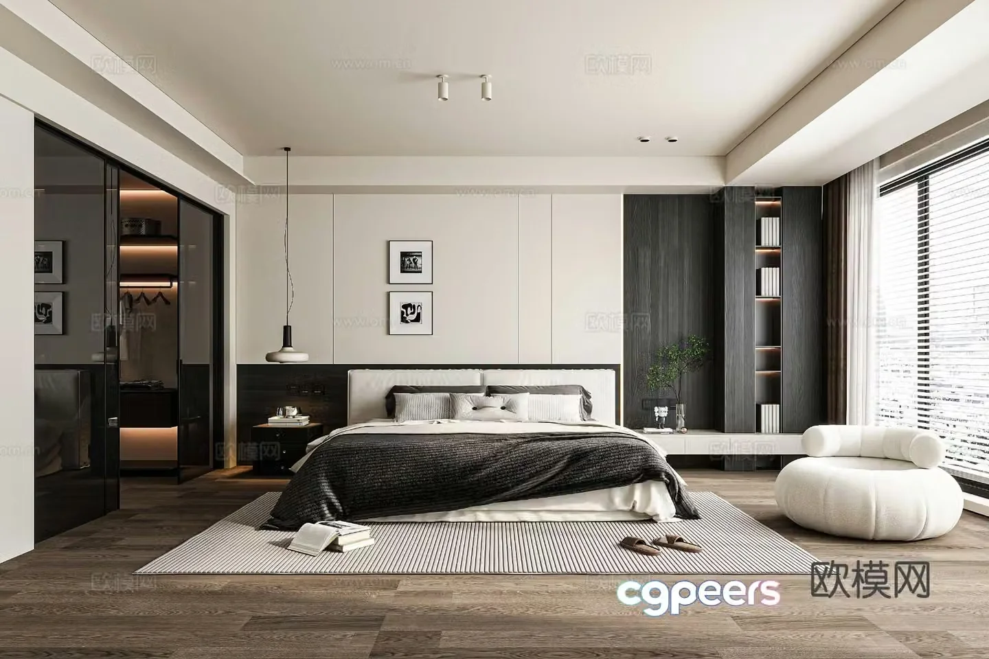 Modern bedroom master bedroom 3d model
