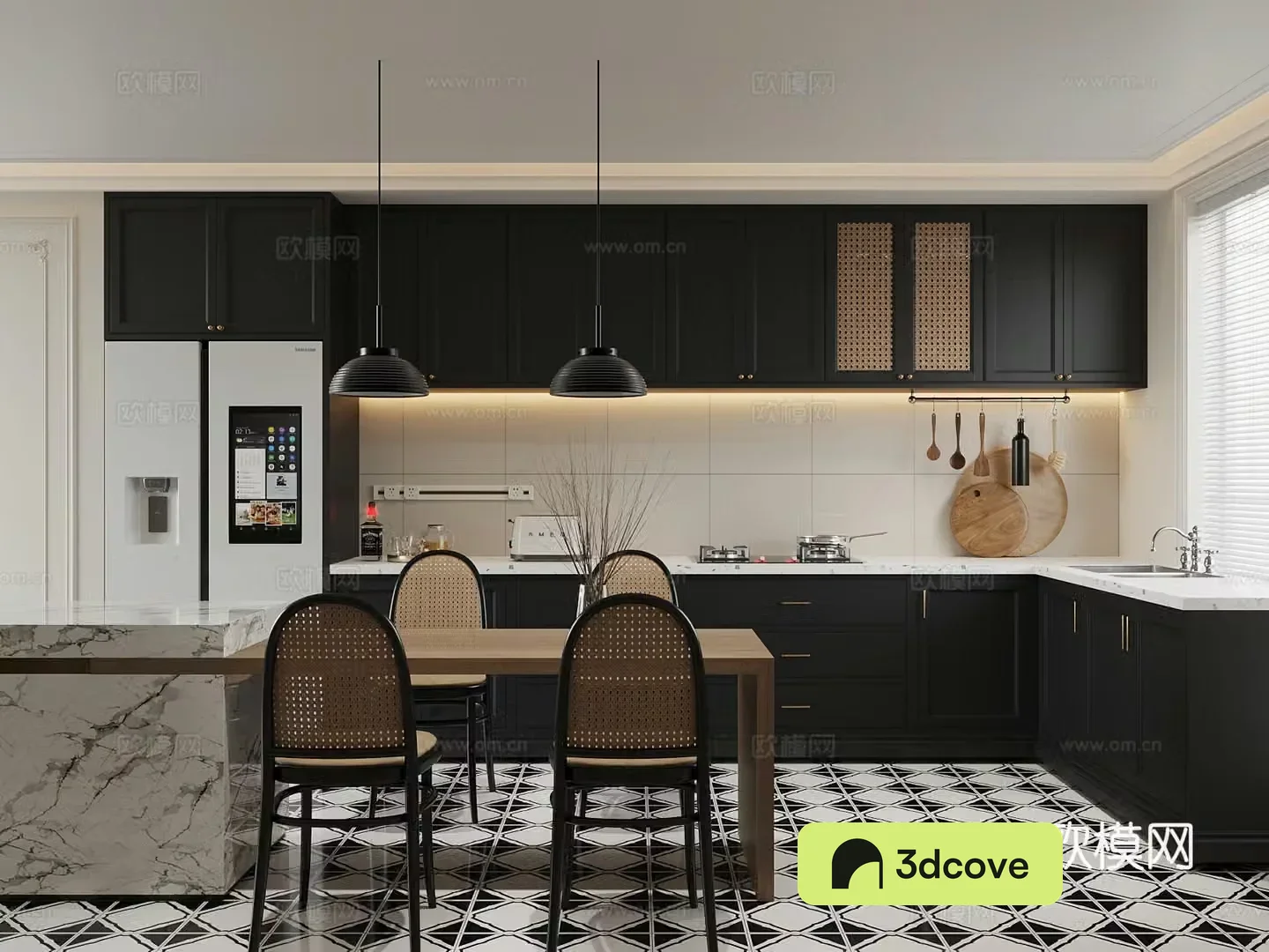 Kitchen French Kitchen Dining Room Zhongdao Dining Table and Chair