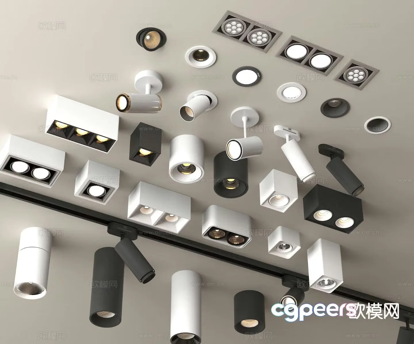 Modern downlight spotlight surface-mounted downlight magnetic track light 3D model