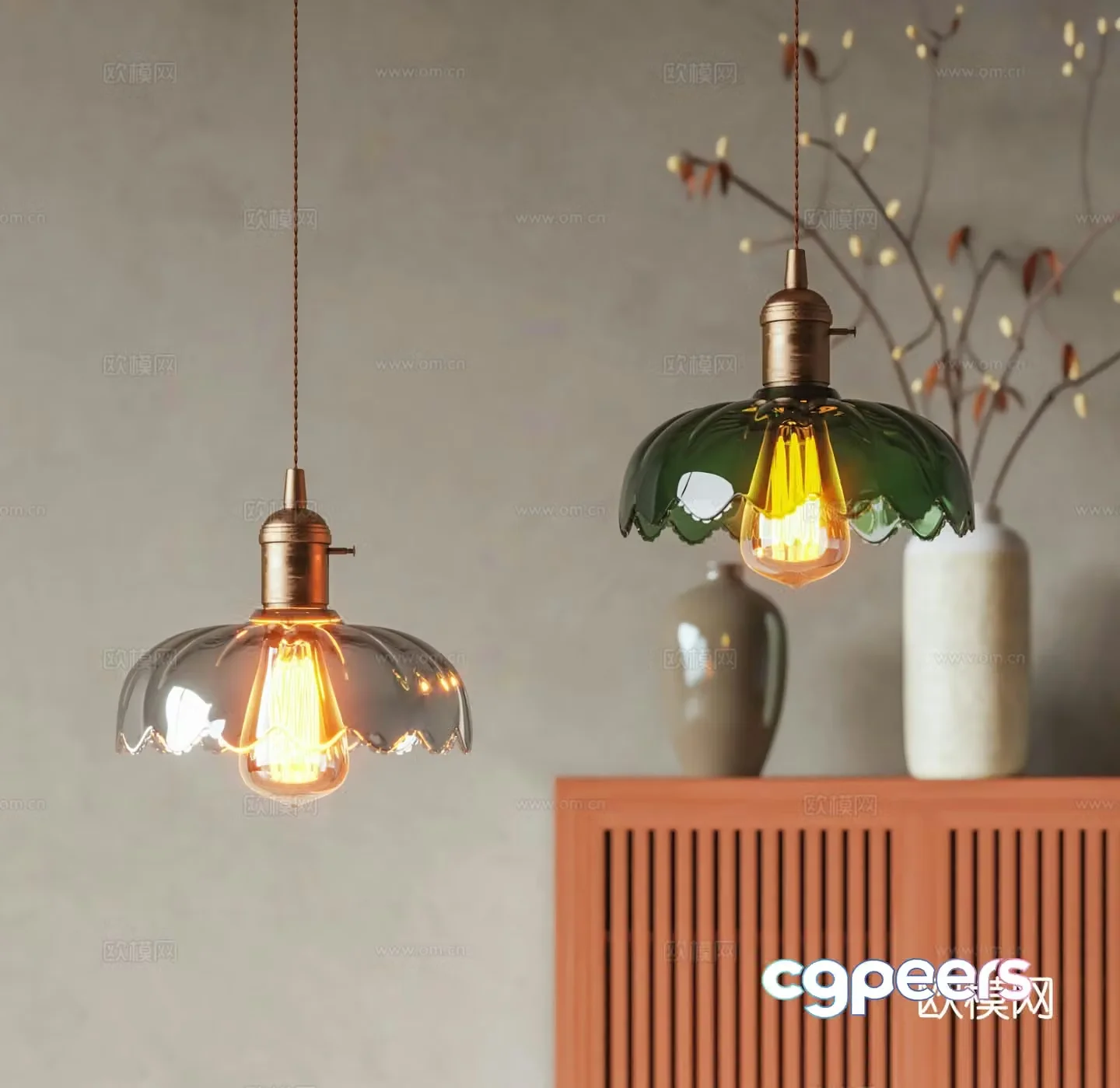 French chandelier bedside chandelier 3d model