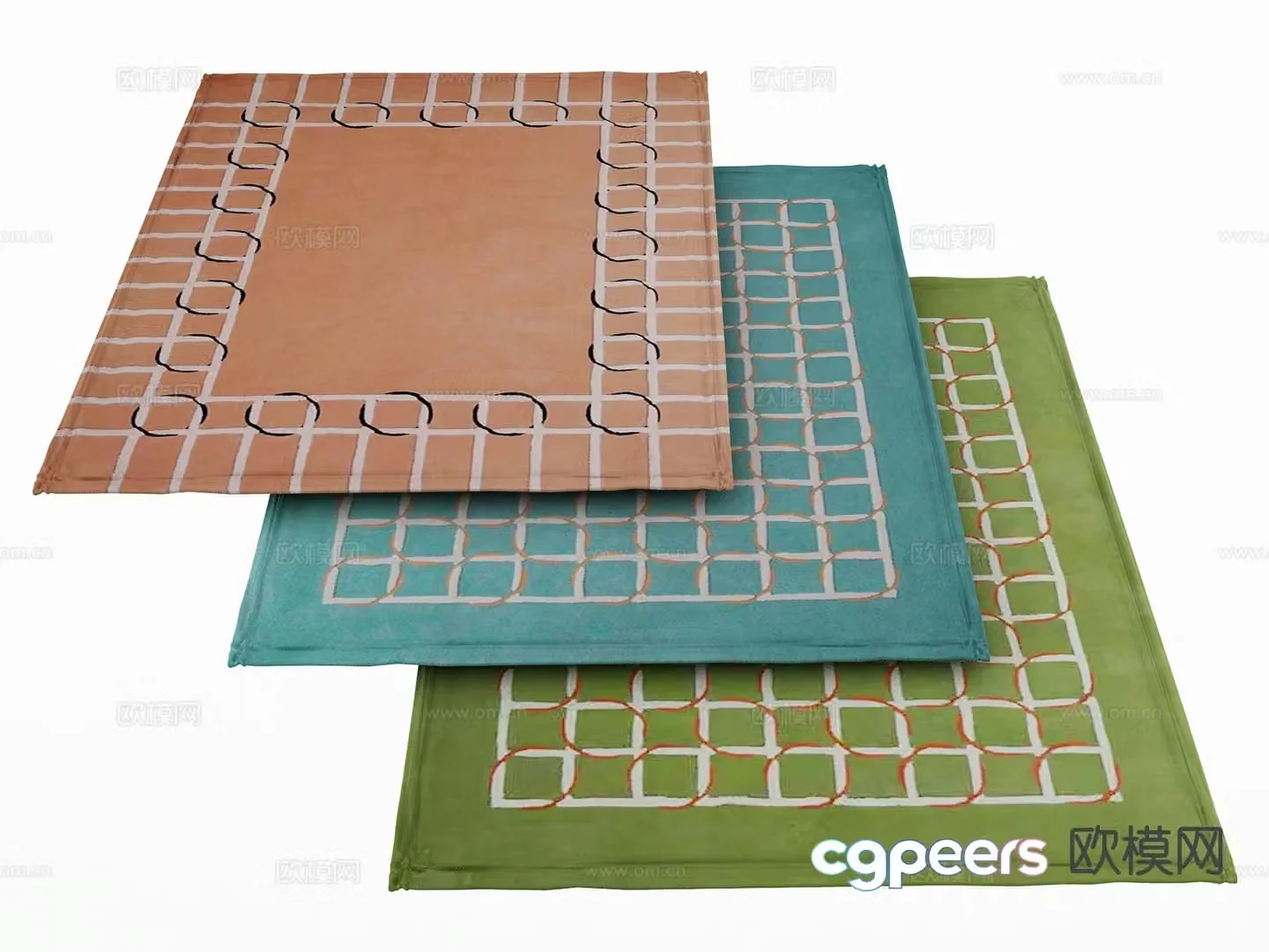 Modern carpet square carpet 3d model