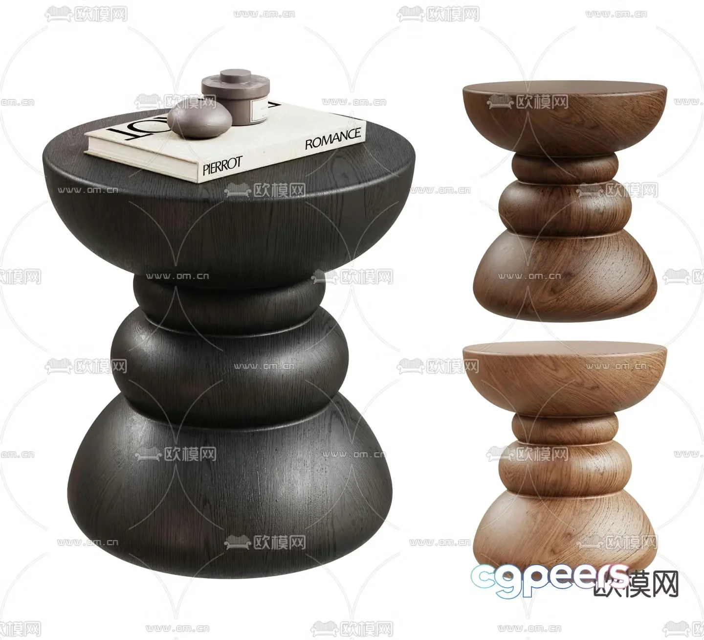Modern side table round table corner table 3D model