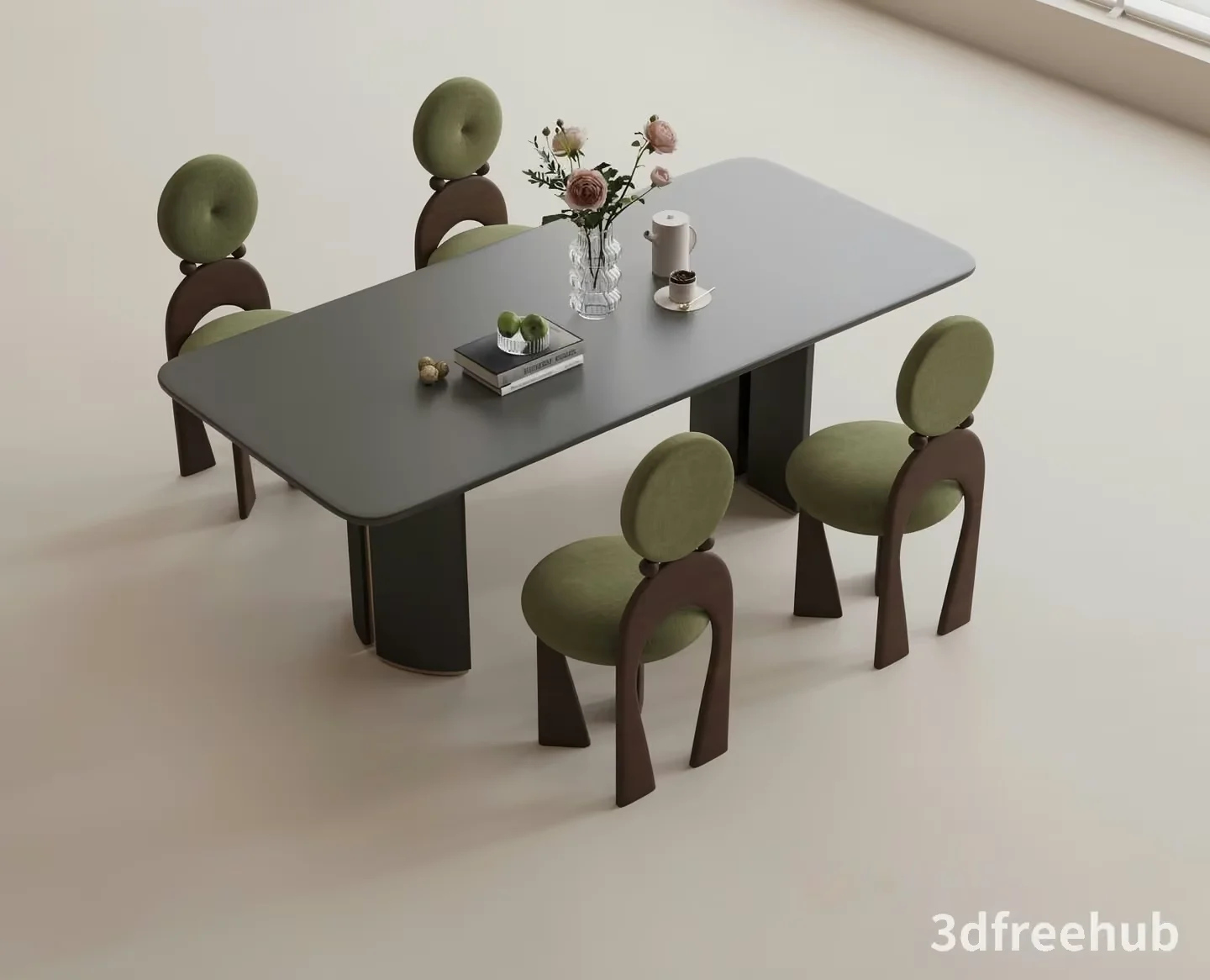 Modern Dining Table 3D Model – 21954 – VRAY Render