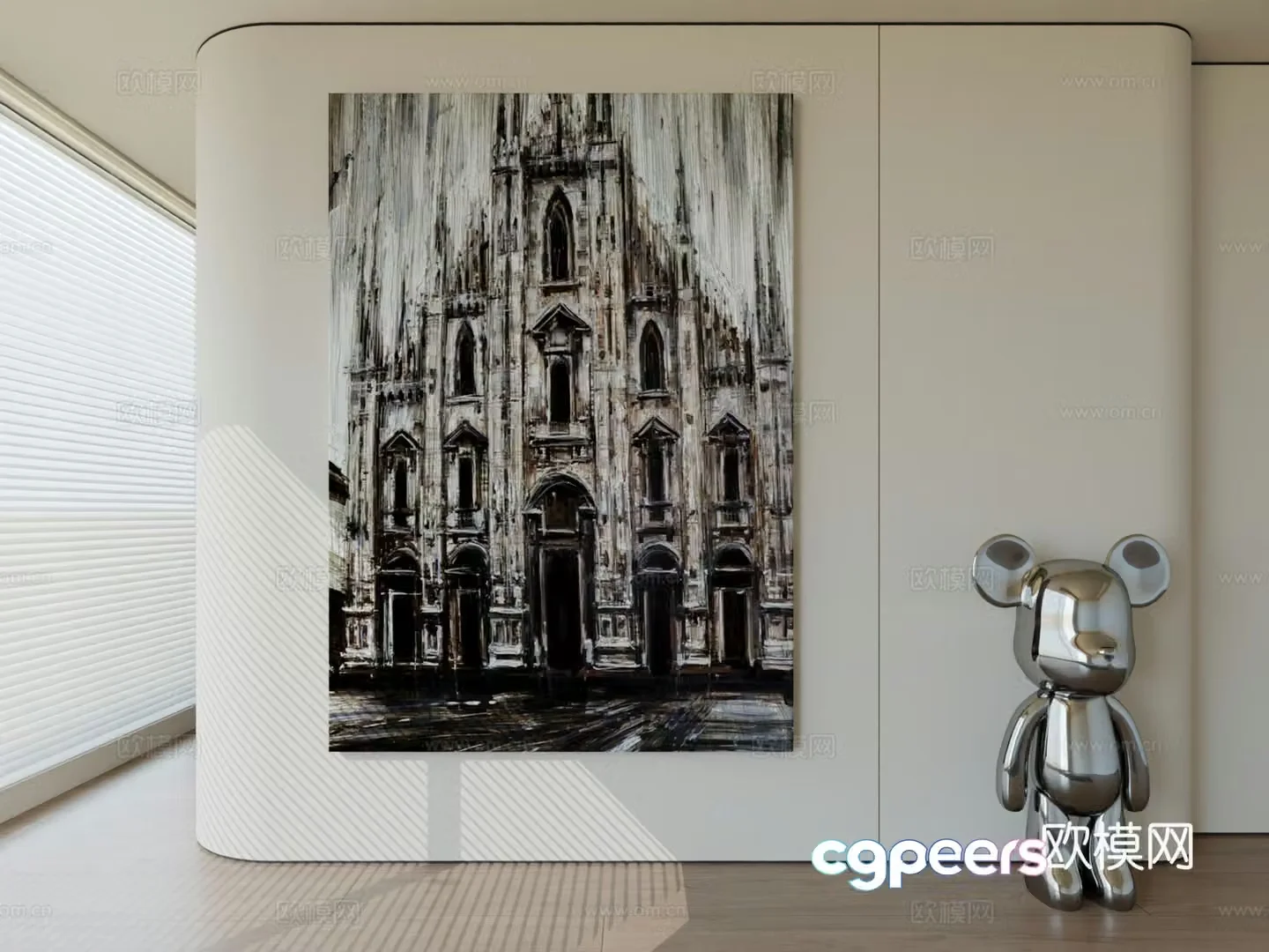 Modern minimalist hanging painting abstract art hanging painting 3d model