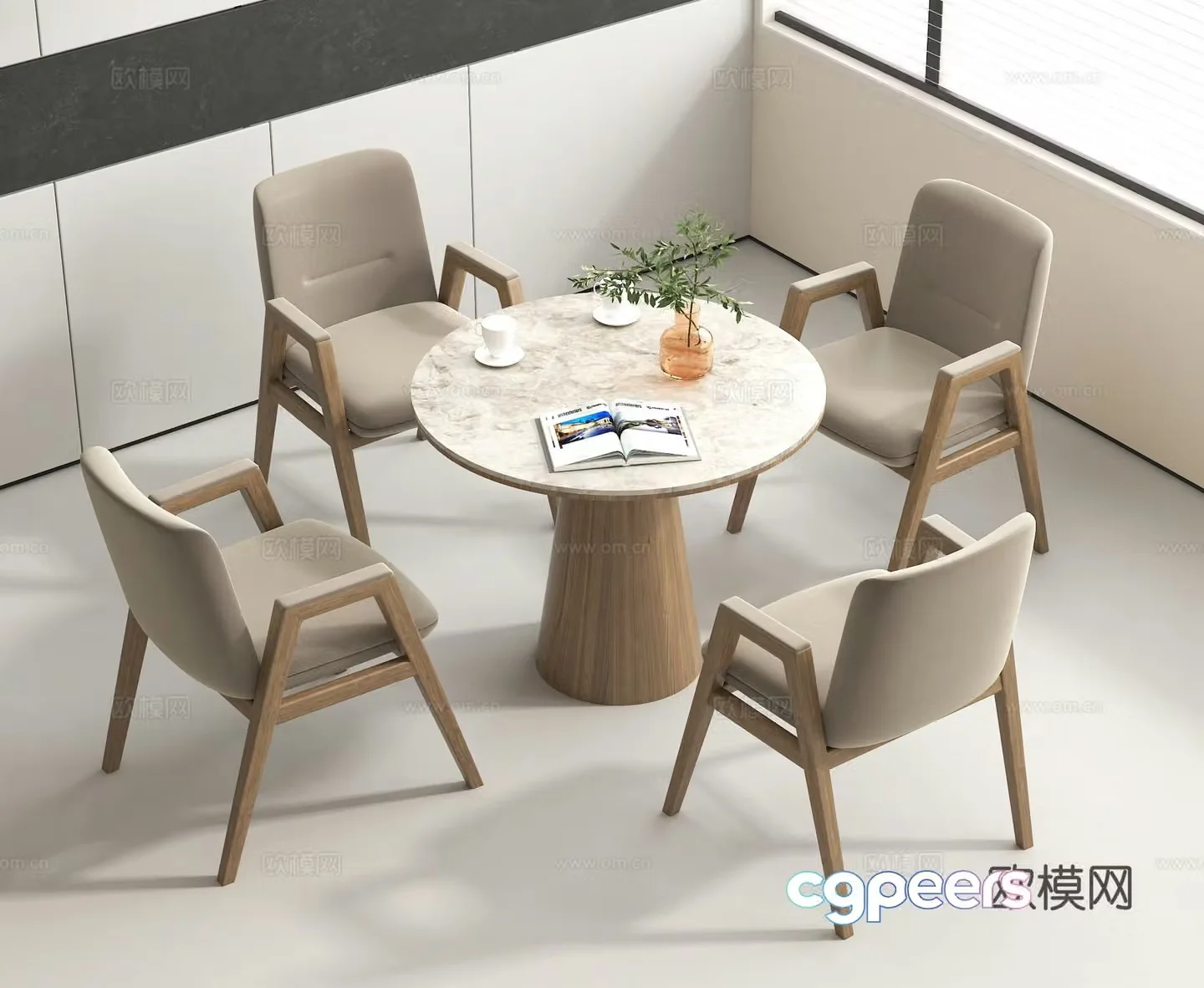 Leisure table and chairs restaurant table and chairs coffee table and chairs negotiation table and chairs 3D model