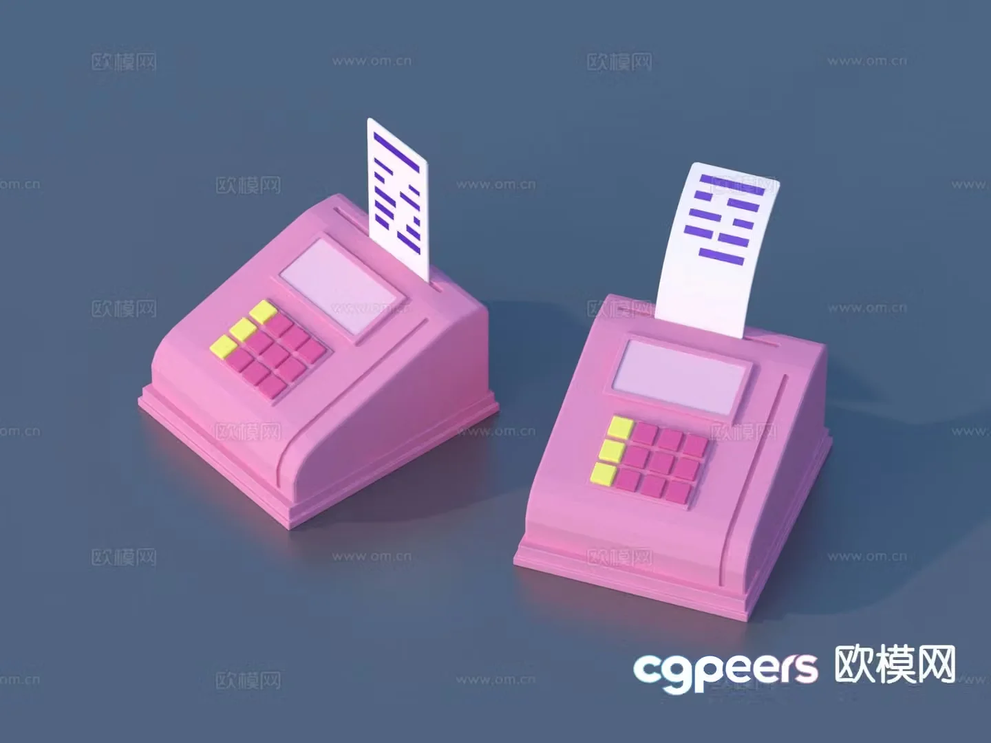 Cartoon toy mini cash register 3d model