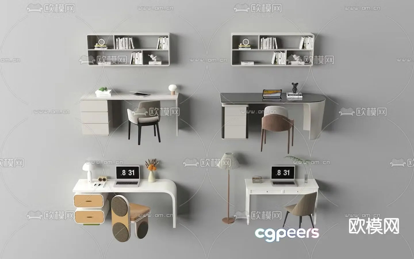 Modern children’s desk 3d model