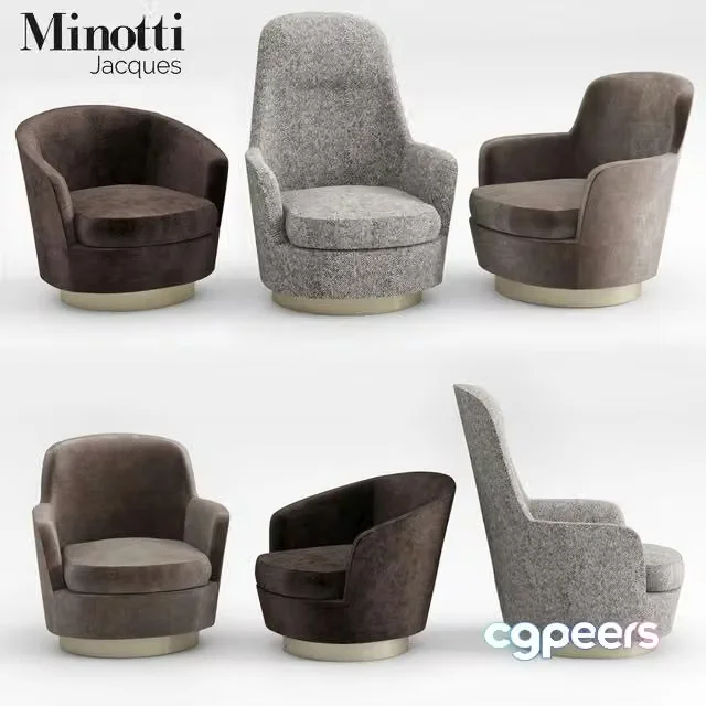 3ds Max Free – Minotti Jacques Armchairs collection