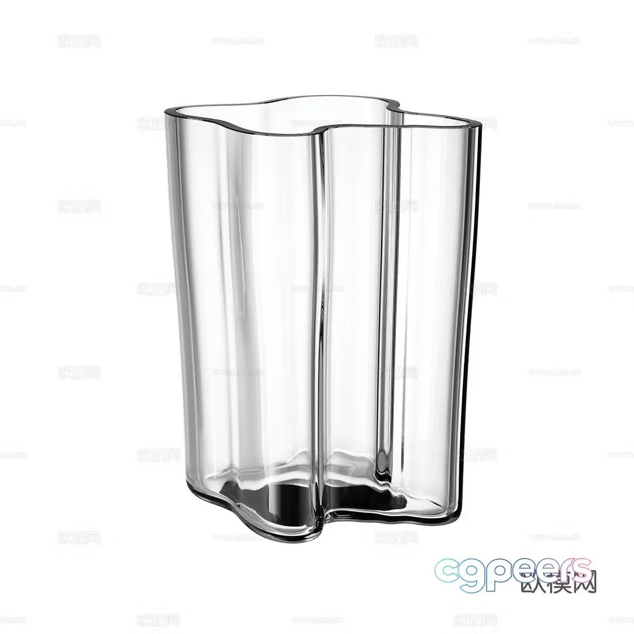 Iittala Aalto Classic Vase Glass Vase 3D Model