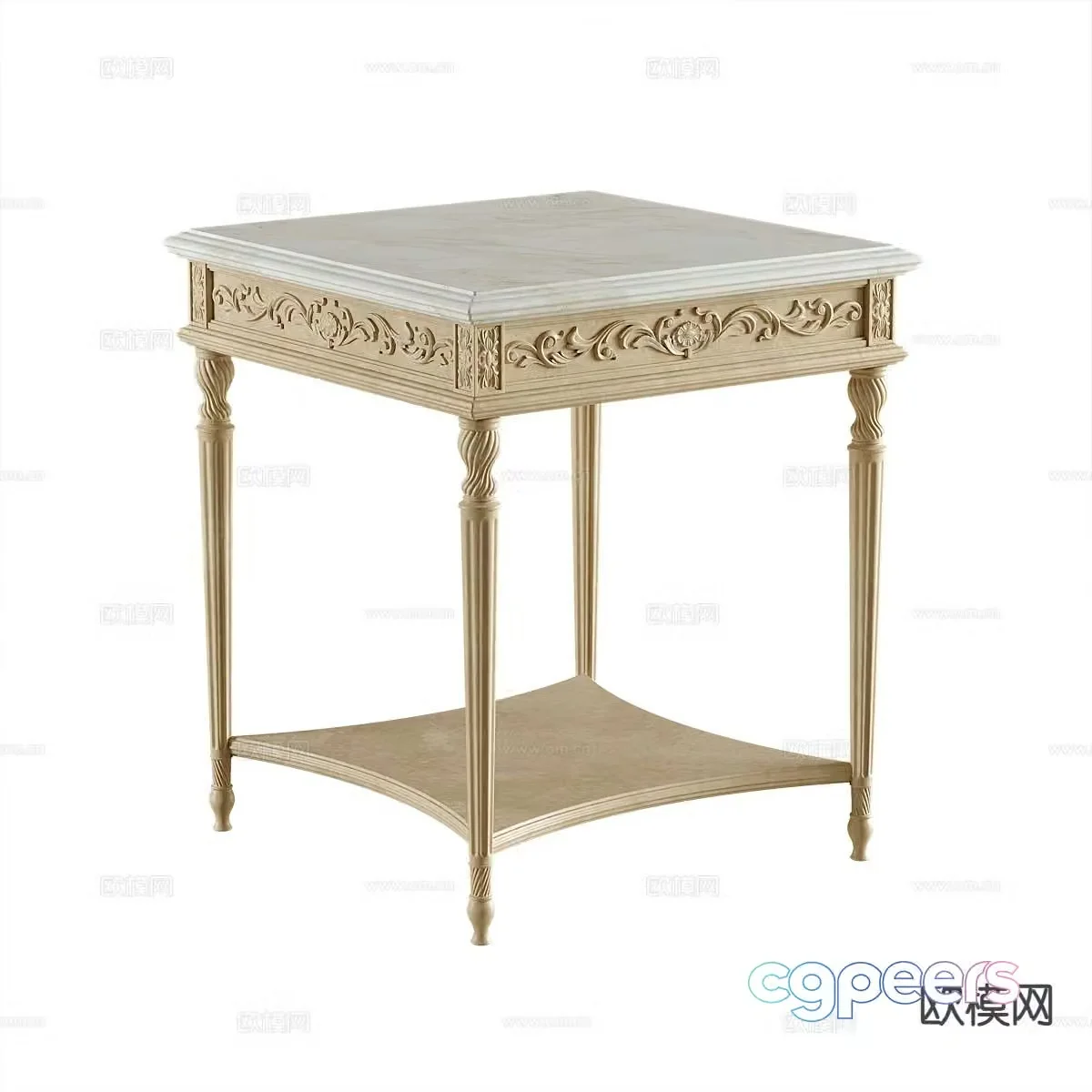 American side table corner table 3d model
