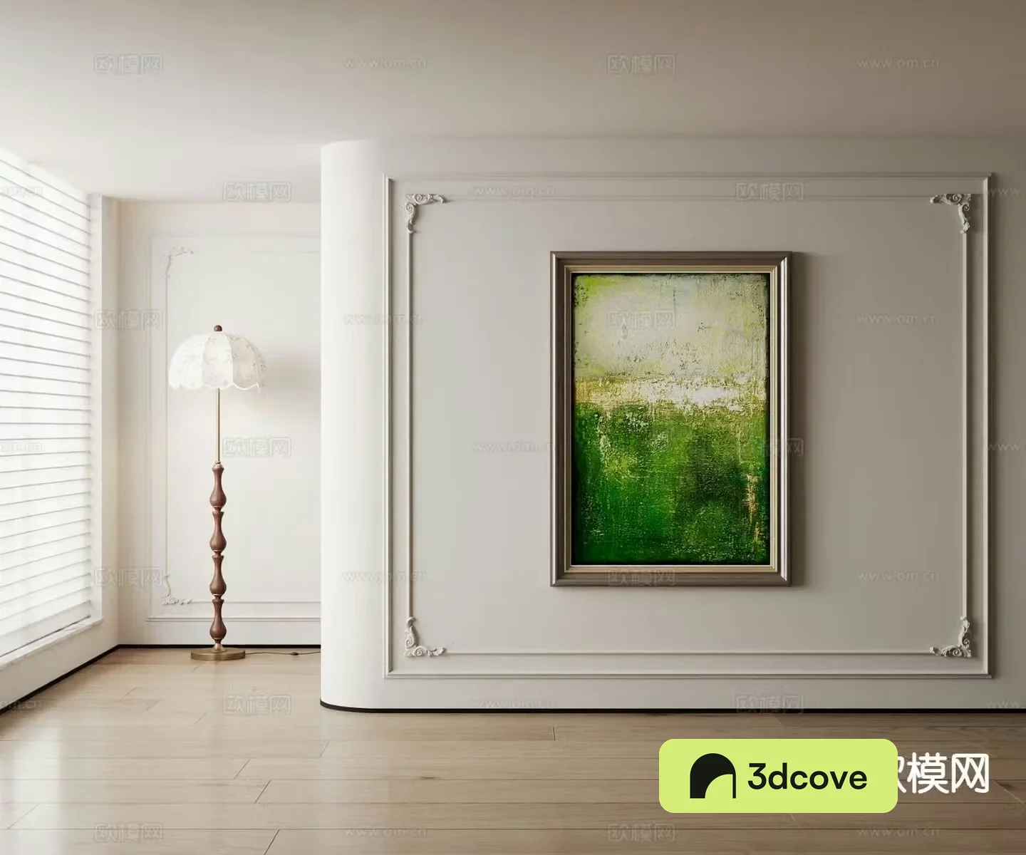 American decorative painting green oil painting