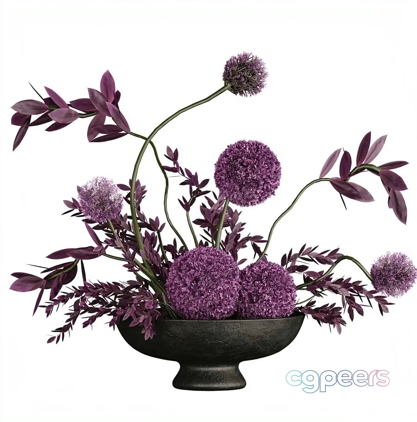Purple Flower Arrangement 3D Model – 19951 – VRAY Render
