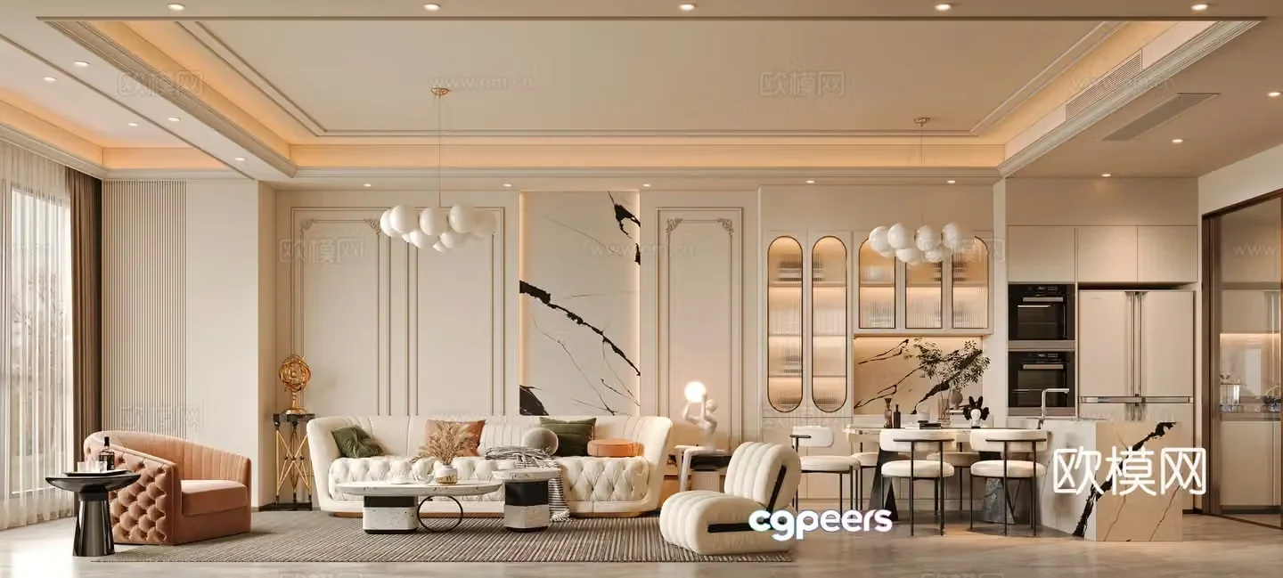 French restaurant 3d model
