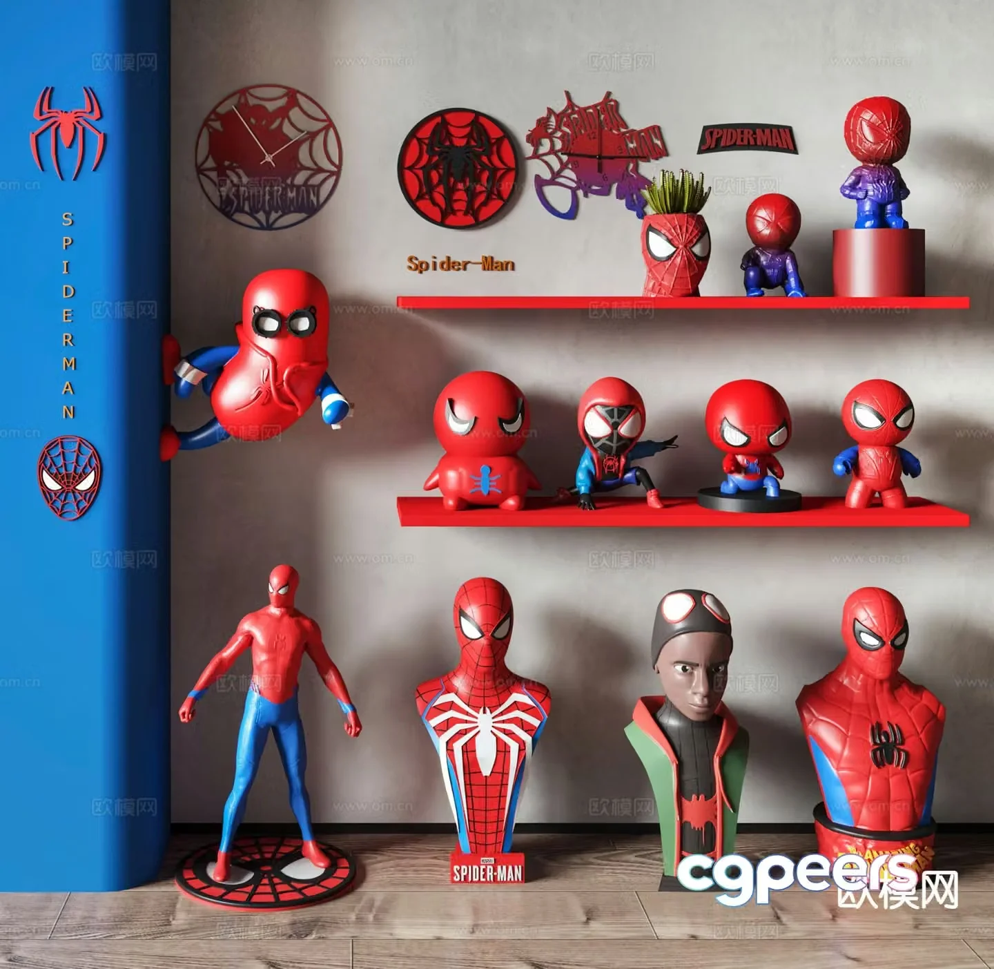 Modern Spider-Man Figure Sculpture Trendy 3D Model
