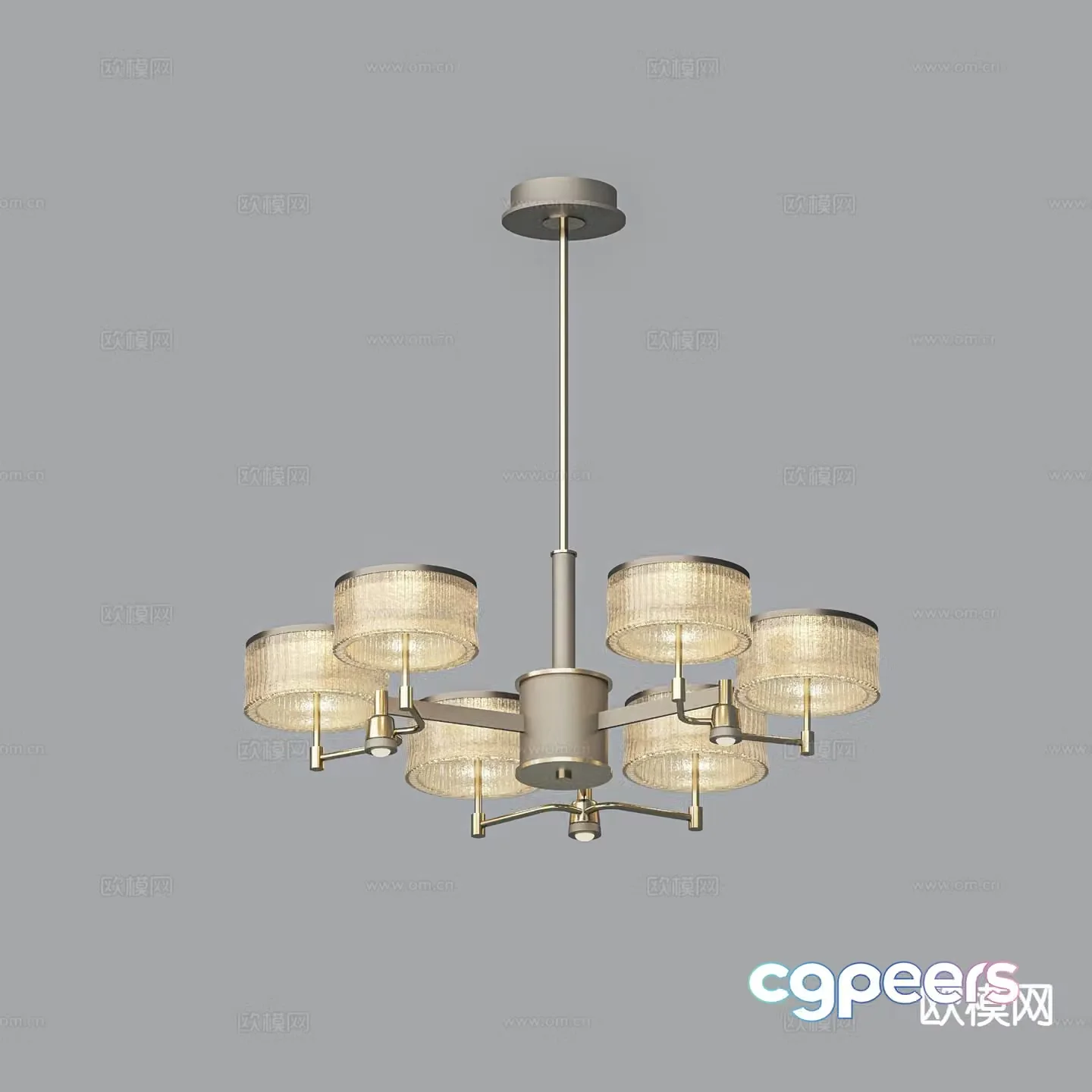 Light luxury chandelier hall chandelier 3d model