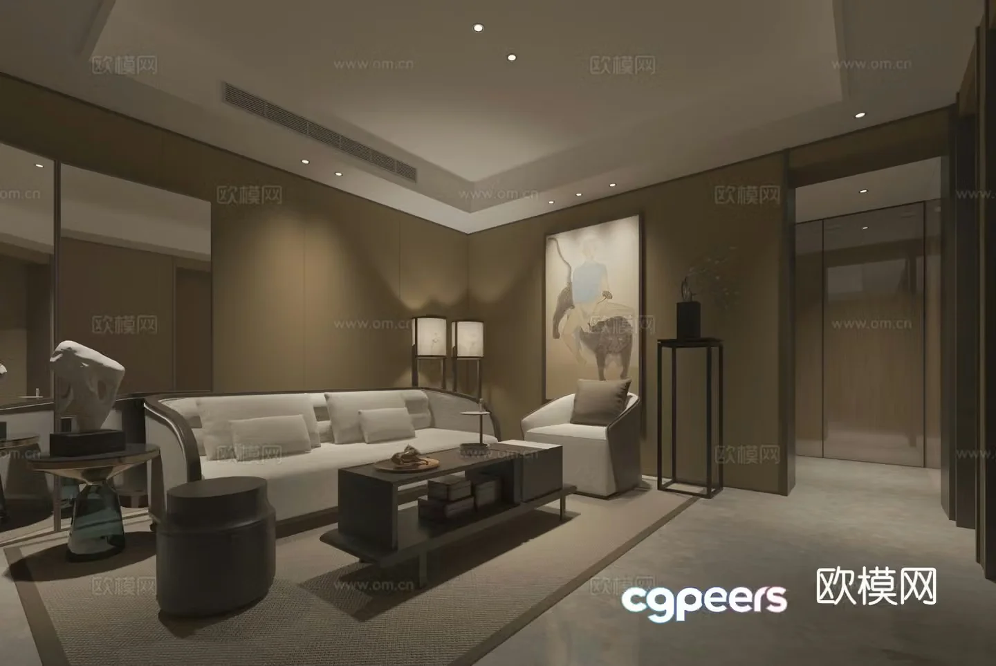 New Chinese style living room 3d model